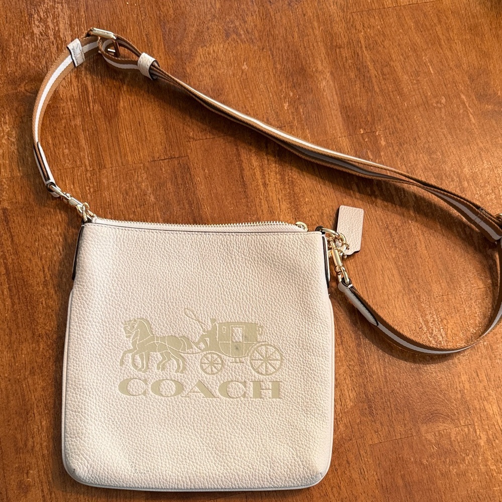 Coach Ivory Crossbody Bag adjustable strap. Excellent condition!